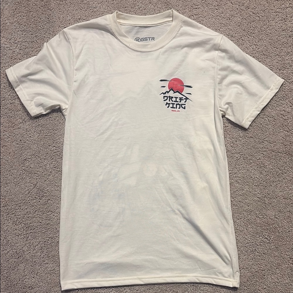 White Graphic T-Shirt with Red Design